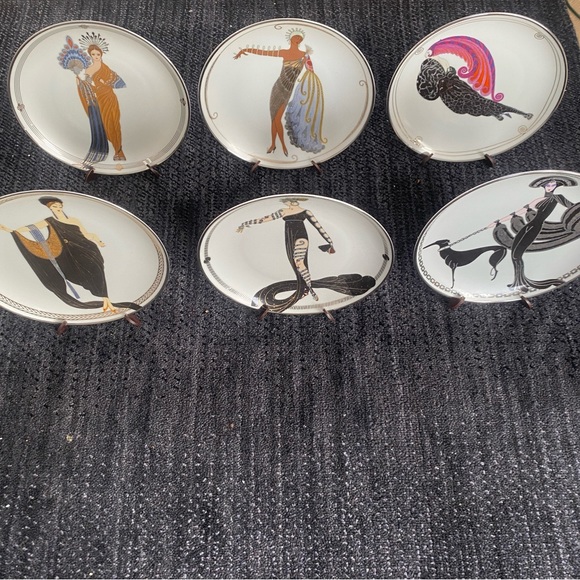 ⭐️Franklin Mint⭐️ House of Erté Set of 6 Sevenarts Porcelain Collector Plates - Picture 2 of 8